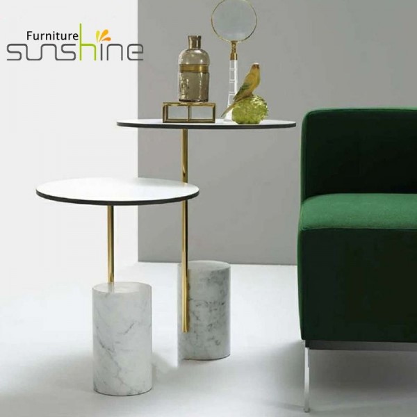 Modern Luxury Design Round Marble Side Table Sofa Side Bed Side Decorative Coffee Table For Home