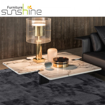Mesas de estilo moderno decorativas de formato irregular mesa de centro design de interiores mesa de chá com tampo de mármore