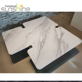 Mesas de estilo moderno decorativas de formato irregular mesa de centro design de interiores mesa de chá com tampo de mármore