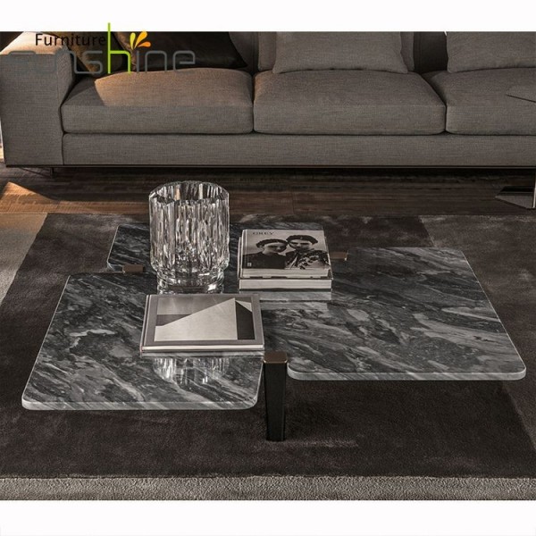 Villa Furniture Home Living Room Coffee Table 140l/120l Irregular Square Shape Metal Base Steel Fram