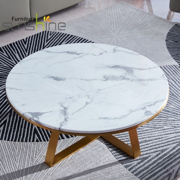 Modern Coffee Table Side White Tables Top Living Room Coffee Table With Stainless Steel Base