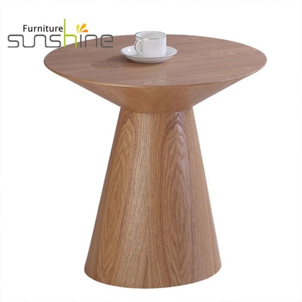 Living Room Furniture Side Table Solid Wood Slab Round Side Table Top With Stainless Steel Tube
