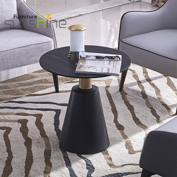 High Quality Black Ash Round Table Living Room Furniture Design Tea Table