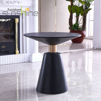 Vente chaude Meubles de salon Table d'appoint en bois moderne Table basse en bois massif en chêne noir