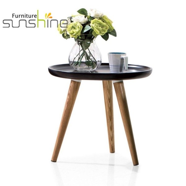 New Design Nordic Style Ash Wood Leg Garden Fancy Tea Table With Mdf Desk Top Ash Wood Legs