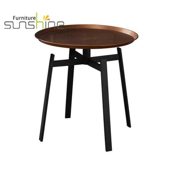Living Room Furniture Minimalist Vintage Steel Side Stool Table Round Metal Coffee Table