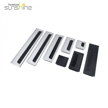 Metal Grommets Cover Aluminum Office Desk Cable Hairbrush Wire Grommet Box For Office Desk