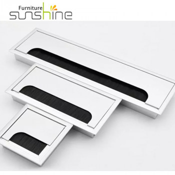 โต๊ะทำงาน เดสก์ท็อป แปรง Grommet สายเคเบิ้ล ออแกไนเซอร์ กล่อง อลูมิเนียมอัลลอยด์ Metal Grommet