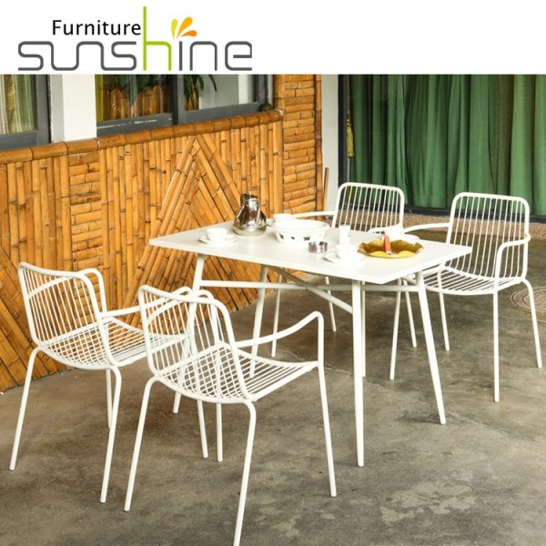 Iron Patio Chairs Outdoor Garden Chairs Yard Elegant Dining Room Chairs Cafe Metal Furniture