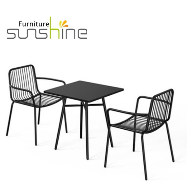 Wrought Iron Furniture Best Selling Green Chair Courtyard Metal Iron Dining Table And Dining Chair