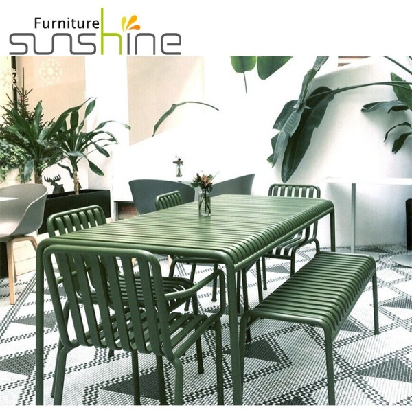 Modern Garden Metal Mesh Chair Balcony Furniture Outdoor Dining Table And Chair Set