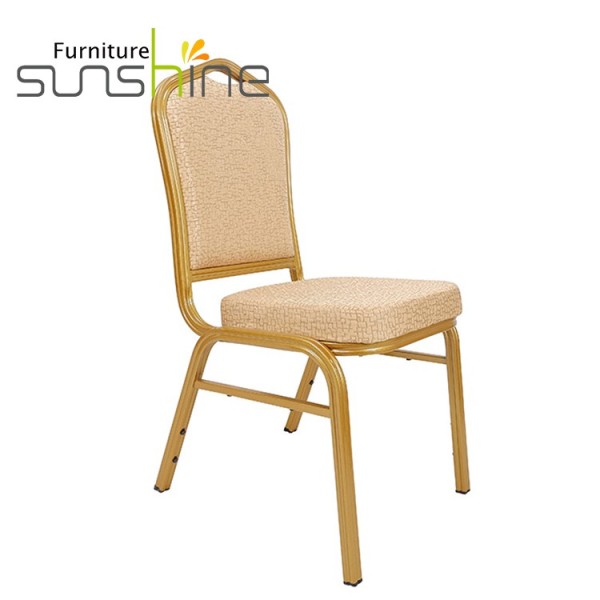 High Quality Banquet Hall Chair Business Art Restaurant Dining Stackable Gold Chair