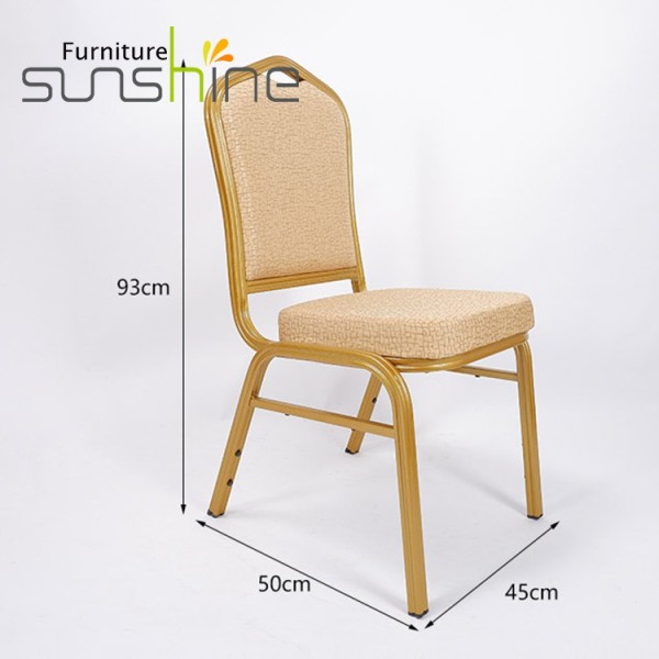 High Quality Banquet Hall Chair Business Art Restaurant Dining Stackable Gold Chair