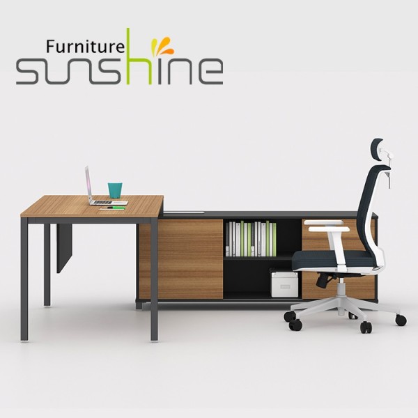 Sunshine Office Workstation Desk Furniture Scrivania da ufficio allungabile a forma di L con armadio portaoggetti