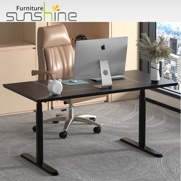 Modern Office Desk Black Sit Stand Office Electric Height Adjustable Computer Rising Desk