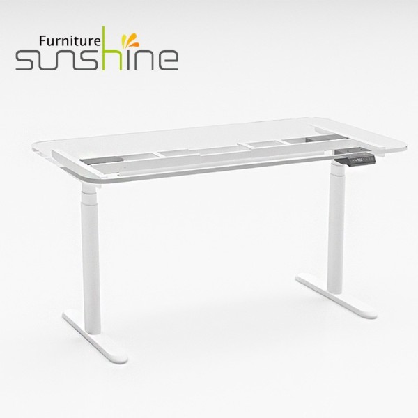 Office Furniture White Smart Height Adjustable Desk Standing Sit Stand Desk Base Computer Desk Frame