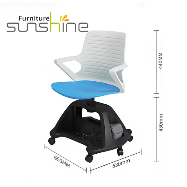 Modern College Student Chair Swivel Plastic School Node Chair With Writing Tablet