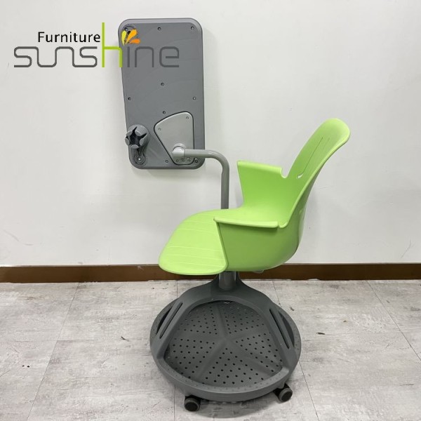 Tablette d'écriture mobile de mobilier scolaire chaise de lecture 360 ​​chaise de tablette pivotante avec porte-gobelet