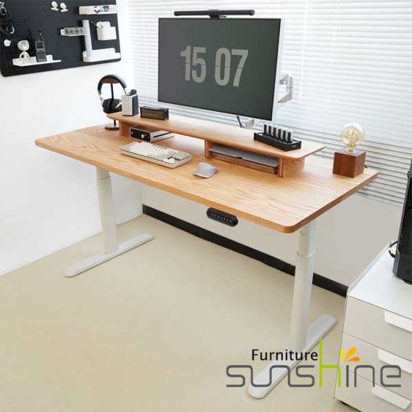 理性的なオフィス テーブルの家具モーター電気高い調節可能な机の二重持ち上がるシステム デスク