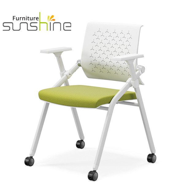 Guangzhou Manufacturer Office Chair Stackable Foldable Training Chair Untuk Ruang Rapat