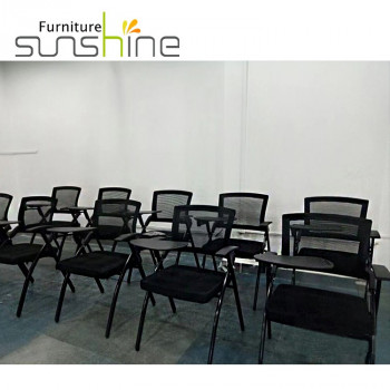 Wholesale Black Student School Chairs For Sale Training Chair Writing Pad With Wheels