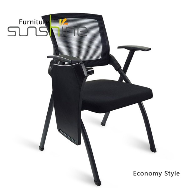 Hot Selling Ergonomic Fabric School Nesting Seat Training Chair Mesh Back Training Chair With Writing Pad