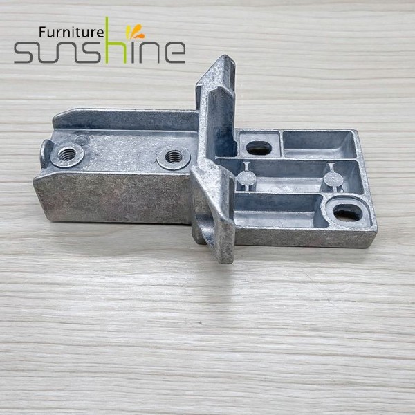 Office Table Frame Furniture Pipe Connector Aluminium Alloy Metal Two Ways Tube Connectors