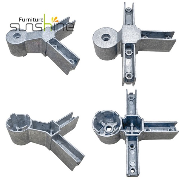 3-way Aluminium Alloy Components And Connectors Accessories For Table Frame Joint Part