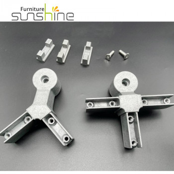 Hot Sale Office Furniture Leg 50mm Round Aluminium Alloy Connector Accessories Office Table Frame Fitting