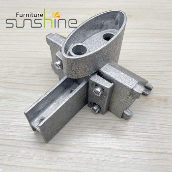 High Quality Desk Tube Connectors Three Way Corner For Die-casting Metal Furniture Leg Brackets