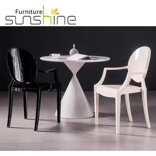 Wholesale Black Wedding Chair Plastic Crystal Pp Armrest Chair For Outdoor