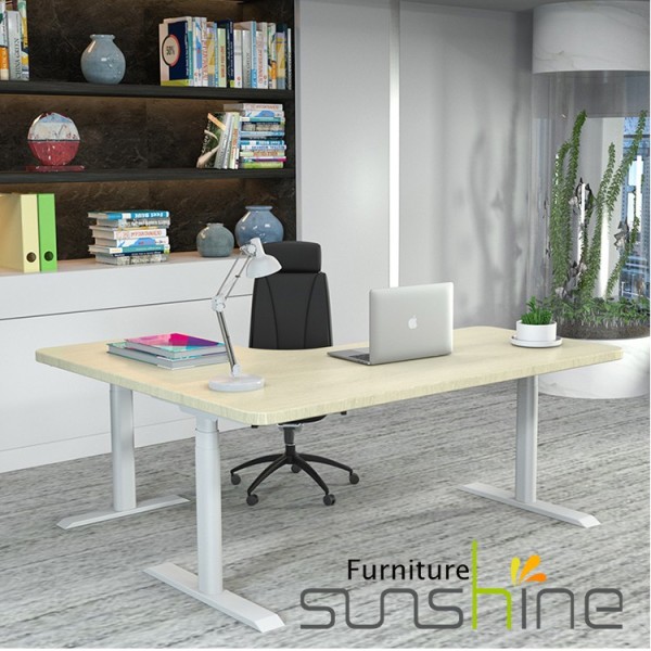 L Shape Ergonomic Three Legs Office Standing Office Sit Stand Desk Adjustable Desk