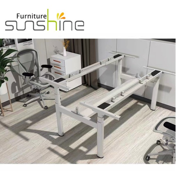 Guangzhou Design Height Adjustable Desk Mechanism Table Face To Face Office Desk For 4 Person