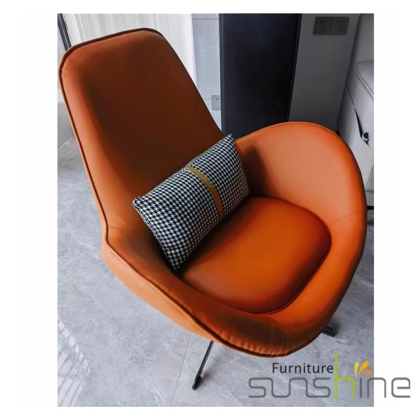 Salon de gros de l'hôtel en tissu de cuir en acier inoxydable Président Mini Designer chaise longue chaise unique