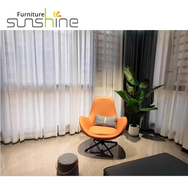Wholesale Lounge Stainless Steel Leather Fabric Hotel Chair Mini Designer Unique Chaise Lounge Chair