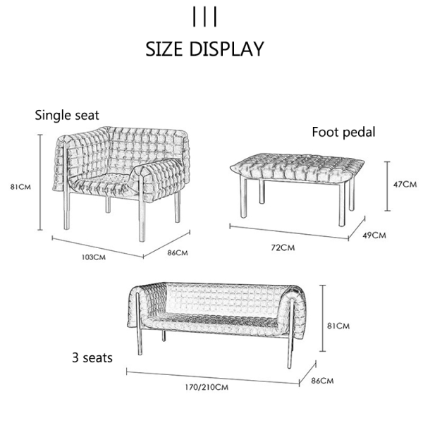 Thiết kế hiện đại của Ý Sofa vải Nội thất phòng khách Vải xốp cao Ghế sofa gỗ nguyên khối