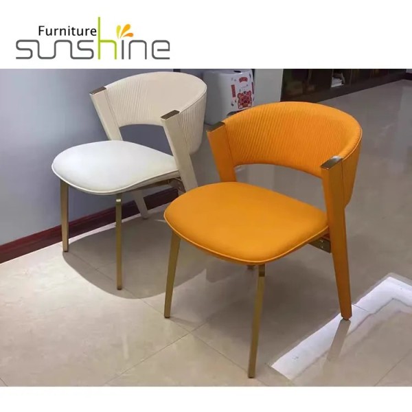 Chaise moderne de meubles de Restaurant, chaise de salle à manger rembourrée en cuir d'art pour la maison