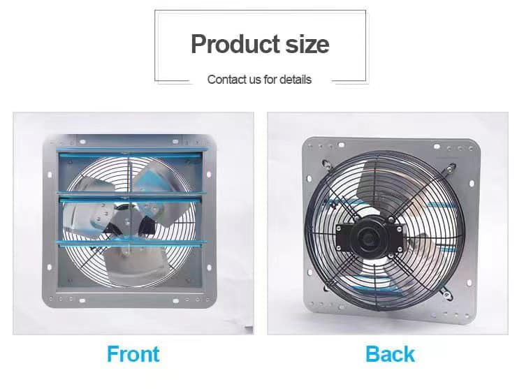 DNYSYSJ Extractor de ventilación industrial de 12 pulgadas, escape axial de  metal, ventilador de aire comercial, extractor, cocina montada en la