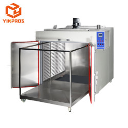 Equipo de calefacción industrial, horno de secado con circulación de aire caliente ajustable a temperatura duradera, con carro y bandejas