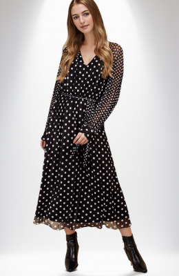 Multi Spot Midaxi Dress