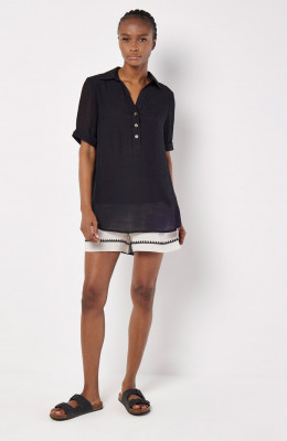 Slub Shimmer ontspannen blouse