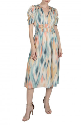 Midikleid mit abstraktem Print