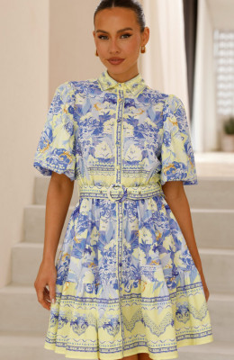 Robe mini Kalliope - BleuJaune