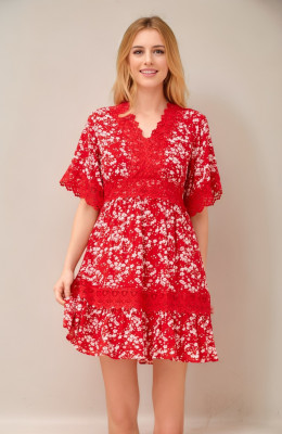 Robe à bordure en dentelle florale Layla