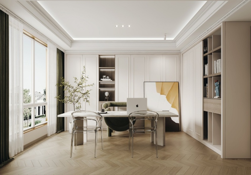 Ensemble de meubles de chambre à coucher modernes avec armoires