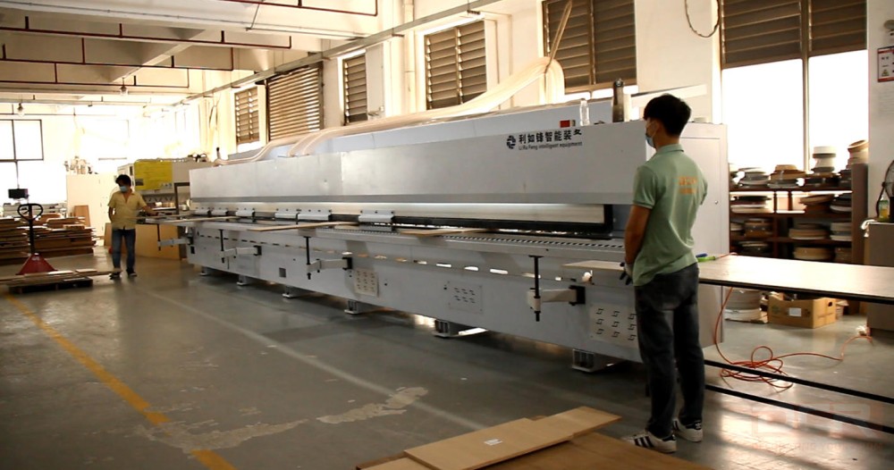 Edge banding process in luxury cabinet manufacturing