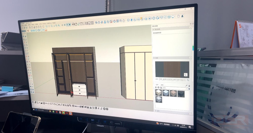 Custom cabinetry design process using CAD software