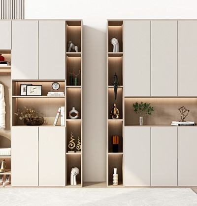 Modern Light Luxury Entryway Shoe Cabinet With Glass Display