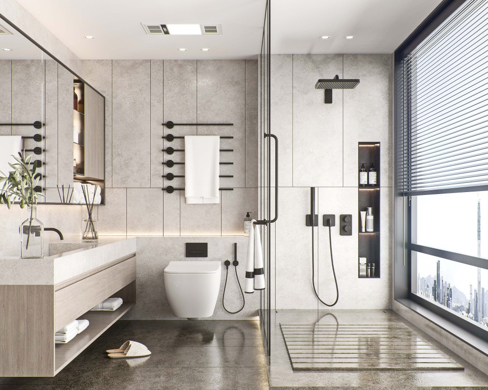 Modern Wooden Bathroom Vanity with Wood Frame Mirror Cabinet