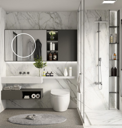 Modern Solid Wood Floating Bathroom Vanity